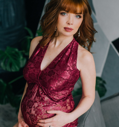 Lace bodysuit dress Wine
