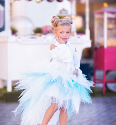Tulle skirt Blue cloud