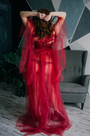 Boudoir tulle dress Red фото 4