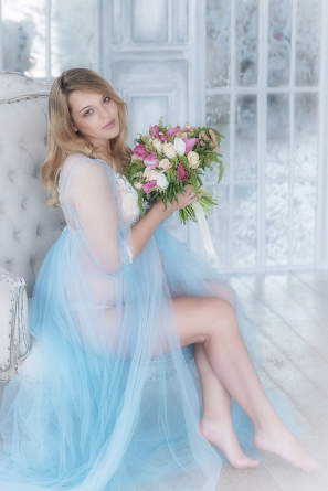 Boudoir tulle dress Blue morning фото 2